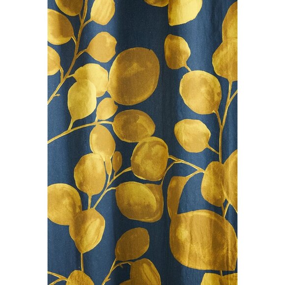 Anthropologie Sussette Patterned Curtain 50x84 NEW Navy Olive - Picture 3 of 5